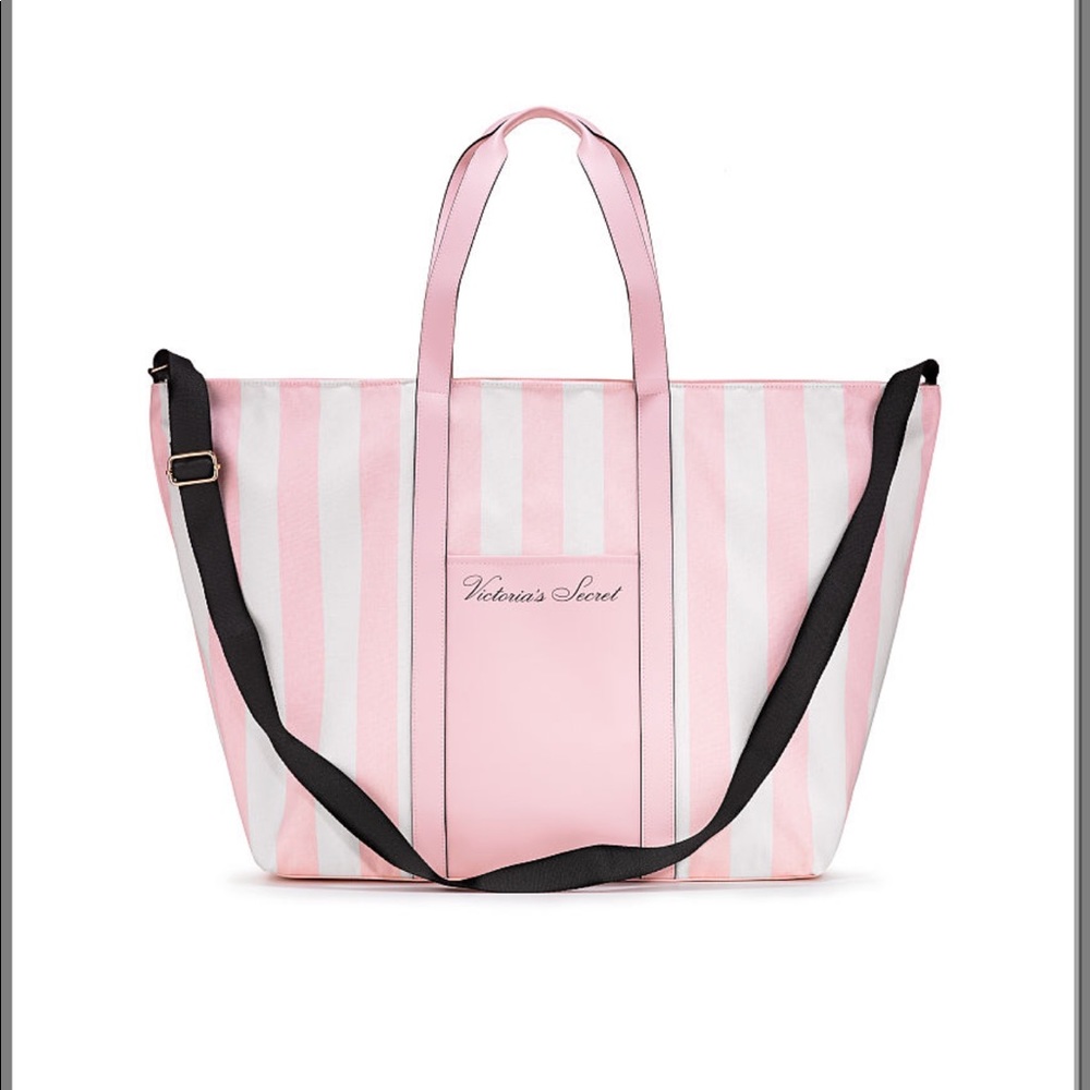 Victoria Secret Stripe Weekender Tote. BNIB